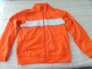 Nike Kids 7 Track Jacket Orange and White Retro Full Zip Sport - Picture 1 of 4