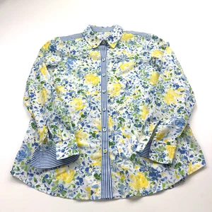 Foxcroft Damen 8 Knopf Langarm mehrfarbig Blumen Shirt leicht NEUWERTIG - Bild 1 von 13