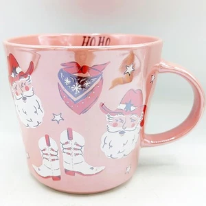 Ho Ho Howdy Pink Cowboy Santa Mug Prima Design - Picture 1 of 9