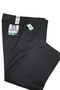 Dockers Signature graue Flanell Stretch flache Vorderseite Hose Gr: 40 x 34 Neu mit Etikett - Bild 1 von 2