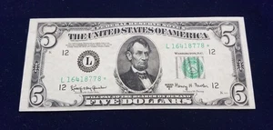 1950-E $5 Federal Reserve Note | UNC | San Francisco | Star Replacement Note - Picture 1 of 2