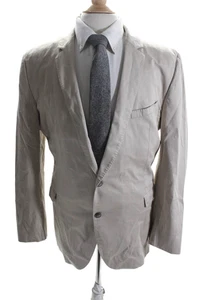Strellson Men Long Sleeve Notched Lapel Two Button Blazer Beige Size 54 - Picture 1 of 9