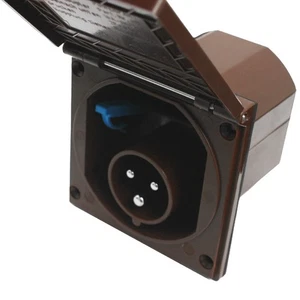 CEE Aussensteckdose Einbausteckdose IP44 Wohnwagen Wohnmobil Caravan 220V braun - Bild 1 von 5