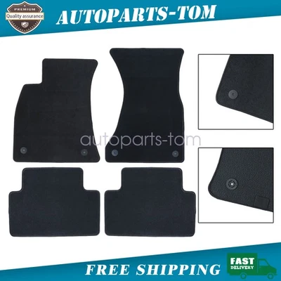 Replacement Front & Rear Floor Mats Carpet Fits 2017-2025 Audi A4 S4 Velour 4Pcs - Image 1 of 4