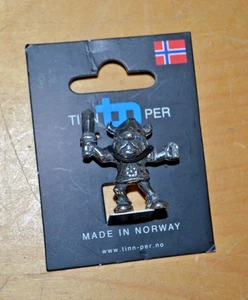Vintage Zinn pro Zinn Wikinger Miniatur Figur Made in NORWAY Med Sverd ~ (T) - Bild 1 von 4