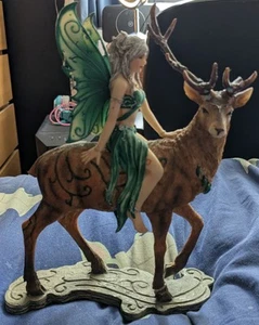 Decorative Companion Fairy Ayala With Stag Collectible Statue - Picture 1 of 3