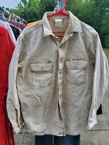DB9 Carhartt Chore Shirt Acid Wash ASU226 Canvas Union Made USA Vintage Large - Picture 1 of 5