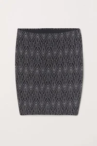 H&M Gorgeous Glittery Black/Silver Party Insta Mini Skirt Size S BNWT - Picture 1 of 2