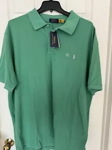 Ralph Lauren Big & Tall Men’s 3X-BIG Cotton Mesh Short Sleeve Green Polo Shirt - Picture 1 of 5