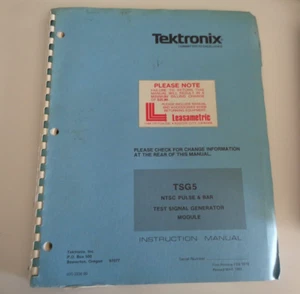 TEKTRONIX Instruction for TSG5 NTDV Pulse/Bar Signal Generator - Picture 1 of 6