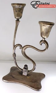 Vintage Mexican Sterling Silver Candle Stick Candelabra by CLS - Picture 1 of 6