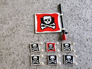 Lego Flagge gedruckt Vintage Piratenfahnen Menge 7 Flaggen - Bild 1 von 6
