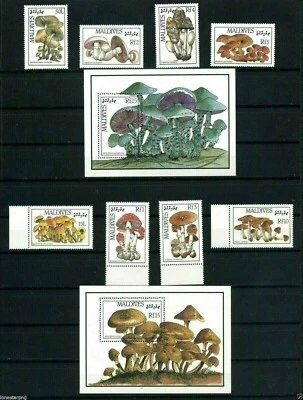 Estampillas de setas Maldivas Sc 1221-1230 MNH Foto 1 de 2