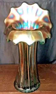 Westmoreland Jester's Cap #252 Circa 1910 Flared Top W/12 Ribs Teal 9" - Picture 1 of 13