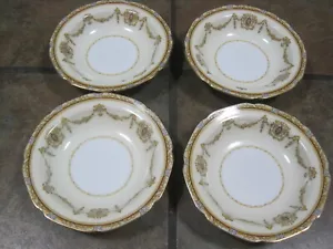 NORITAKE CHINA ~ VALDINA #3854 ~ (4) RIM  FRUIT/DESSERT BOWLS ~ PORCELAIN ~ EUC - Picture 1 of 4