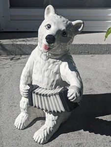 VTG MCM White Bone China Ceramic Polar Bear Handpainted Figurine EUC 20" - Picture 1 of 14