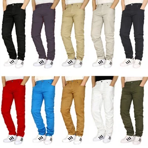 MEN'S TWILL STRETCH SLIM FIT JEANS PANTS VICTORIOUS 10 COLORS *GS21 - Picture 1 of 21