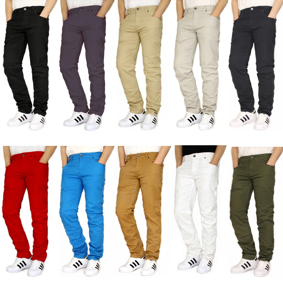 MEN'S TWILL STRETCH SLIM FIT JEANS PANTS VICTORIOUS 10 COLORS *GS21 - Image 1 of 1