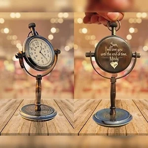 "Minimalistische Tischuhr mit Gravur - kleine Bürouhr - einzigartiges Geschenk für Liebste - Bild 1 von 3