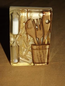 VINTAGE KITCHEN COLORFLO HANDMADE FORK SPOON TIMER SEALED IN PLASTIC - Picture 1 of 9