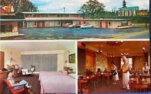 Eugene OR “ Travel Inn Motel & Restaurant “ Postcard Oregon - Picture 1 of 2