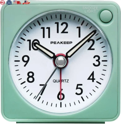 Peakeep Ultra Small, Battery Travel Alarm Clock with Snooze and Light, Silent - Image 1 of 4