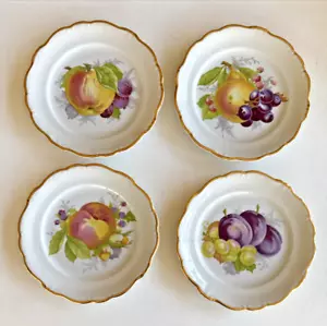 4-Johann Haviland Fruit Plates Bavaria Germany 7 3/4" Gold Trim Side Plates VTG - Picture 1 of 21