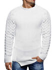 Mens Autumn/Winter Patchcolor Warm Sweaters Knitted Coat Round Neck Knitwear Top