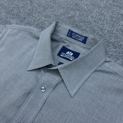 Camisa Stafford Hombre 17 34/35 Gris Rayas Manga Larga Algodón Poliéster Camisa Foto 1 de 4