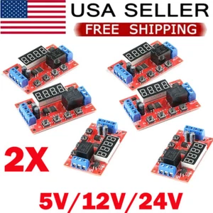2PCS 5/12/24V 10A Adjustable Time Delay Relay Module LED Digital Control Switch - Picture 1 of 18