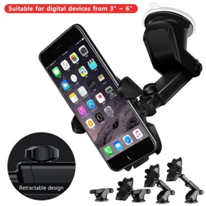 Universal 360° Windshield Mount Car Holder Cradle For Mobile Smart Phone - Picture 1 of 16