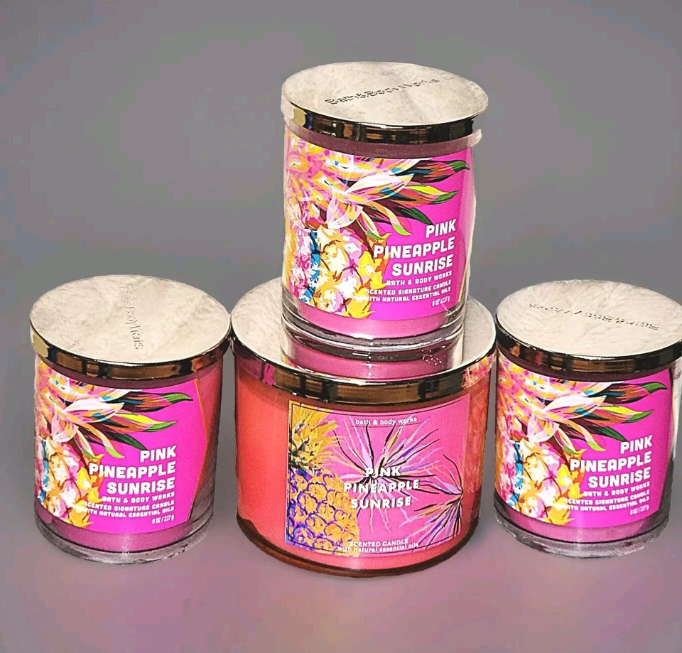 Bath & Body Works 粉色松果太阳蜡烛 4 件套装 😍!!! 很划算!! — 第 1/1 张图片