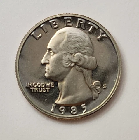 1985 S Washington Quarter - Cameo Proof - Superb Gem! - Beautiful! - 1 Coin Cover