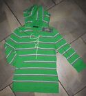 1102  Ralph Lauren Jeans Green Striped Lace Front Hoodie 3/4 Sleeve Top Shirt M