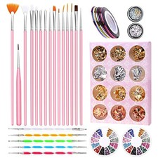 Nail Art Supplies, Anezus Tools Set With 15Pcs Painting Brushes, Dotting Pen, 3D
