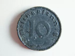 Moneda Alemania Deutsches III Reich 10 Fenning 1940-A Esvástica Nazi - Imagen 1 de 2