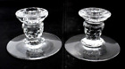 One Pair Fostoria American #2056 Clear Glass 3 " Candle Holders HM497