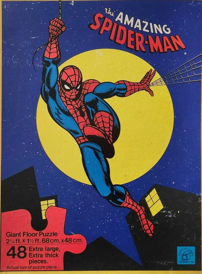 SPIDERMAN Giant Floor Puzzle 1977 Waddingtons 48 Piece Vintage 2.25 X 1.5 Ft - Image 1 of 4