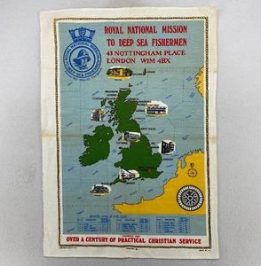 ROYAL NATL MISSION TO DEEP SEA FISHERMEN Gedenk-Geschirrtuch Leinen Baumwolle UK - Bild 1 von 12