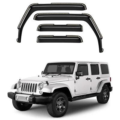 Parasoles de lluvia protectores de viento para Jeep Wrangler JK 2007-2018 Foto 1 de 4