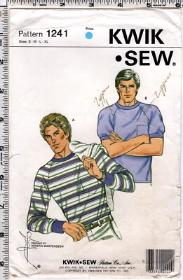 "Men's Shirt" Vintage Kwik Sew Master Sewing Pattern # 1241 Sz S-M-L-XL UNCUT - Image 1 of 4