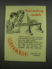 1949 Meccano Toys Ad - Véritables modèles de travail