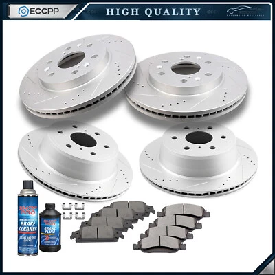 Front Rear Ceramic Brake Pads Rotor For 2014-2018 GMC Yukon Chevy Tahoe Cadillac Foto 1 de 4