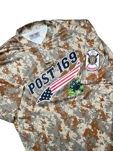 A4 Post 169 American Flag Digital Camo Polyester Numbered Baseball Jersey - Picture 1 of 7