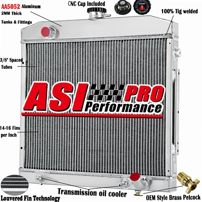 2 ROW Aluminum Radiator For 1968-1972 Mercedes Benz S-Class W108/W109 SEL 280 SE - Image 1 of 4