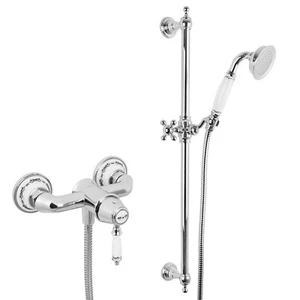 Welfenstein Nostalgie Duscharmatur mit Brausestange Retro Aufputz Set NX-41D - Bild 1 von 8
