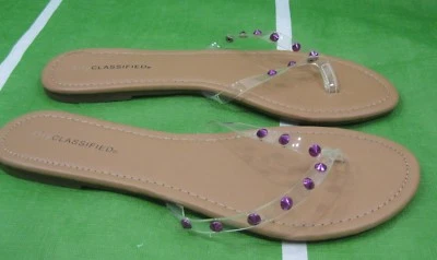 NUEVA Sandalia de Playa Chanclas de Verano Transparente/Rosa Picos MUJERES Talla 6 Foto 1 de 4