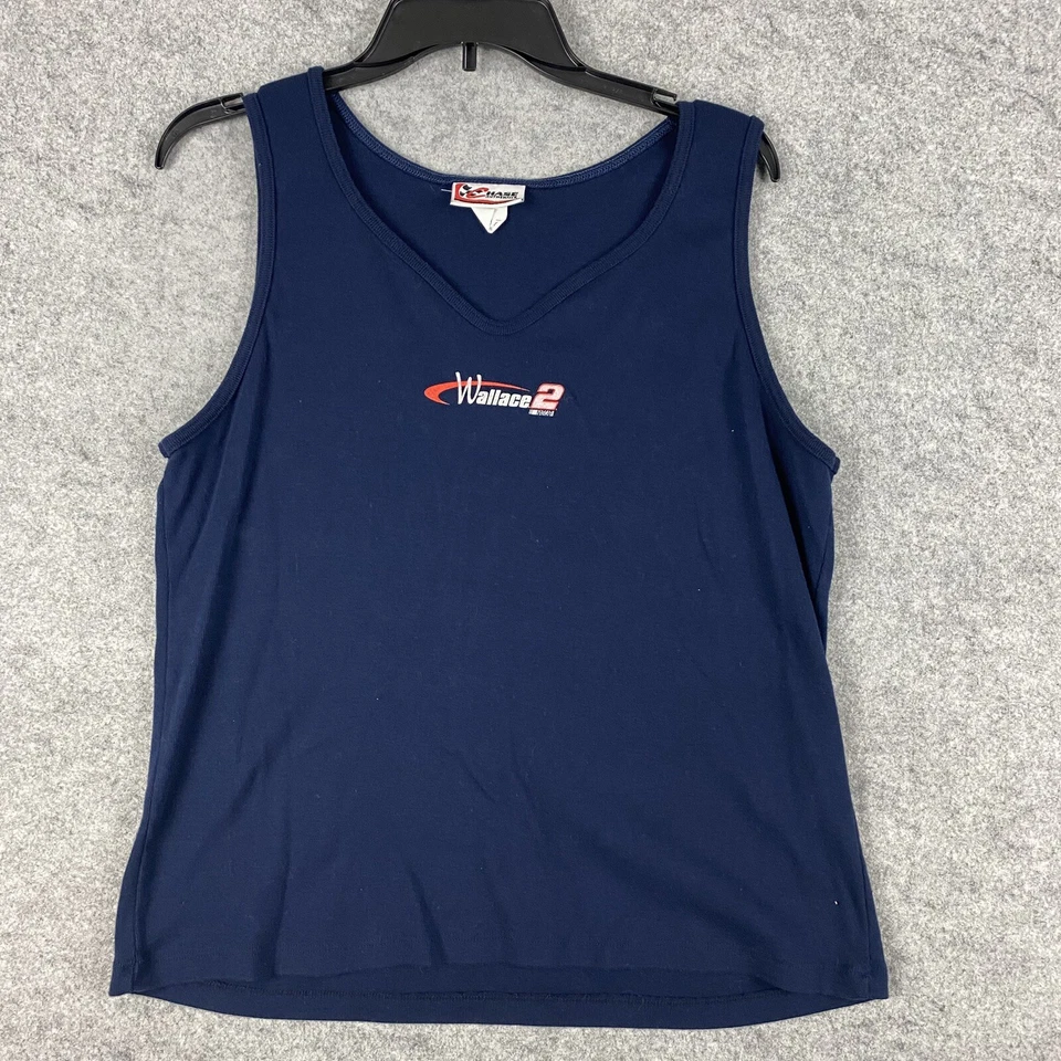 Camisa Rusty Wallace Mujer XXL Camiseta sin mangas Años 90 Nascar Cuello en V Carreras Y2k Chase Foto 1 de 4