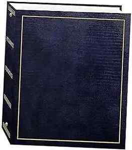  Photo magnétique auto-adhésive 3 anneaux 100 pages (50 feuilles) album bleu marine