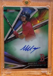 Marcelo Mayer Autograph 2022 Bowman’s Best B22-MM Green Refractor 15/99 Red Sox - Picture 1 of 9